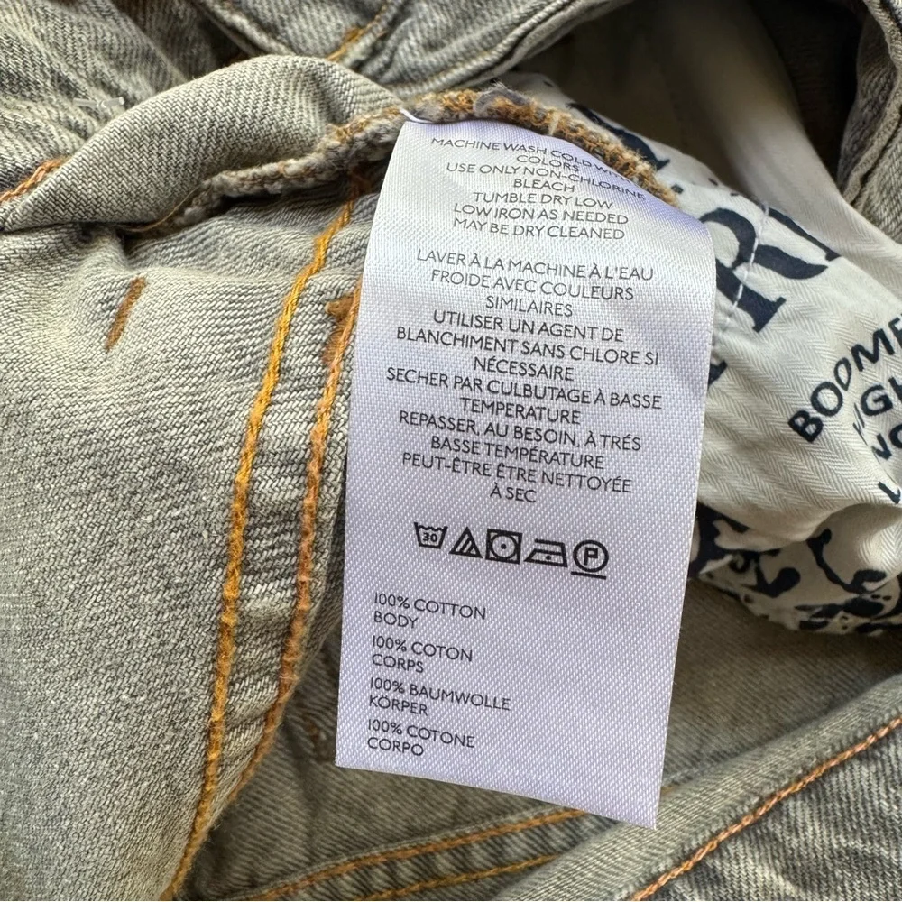 NWT Free People Boomerang Long Jean Shorts Gray 27